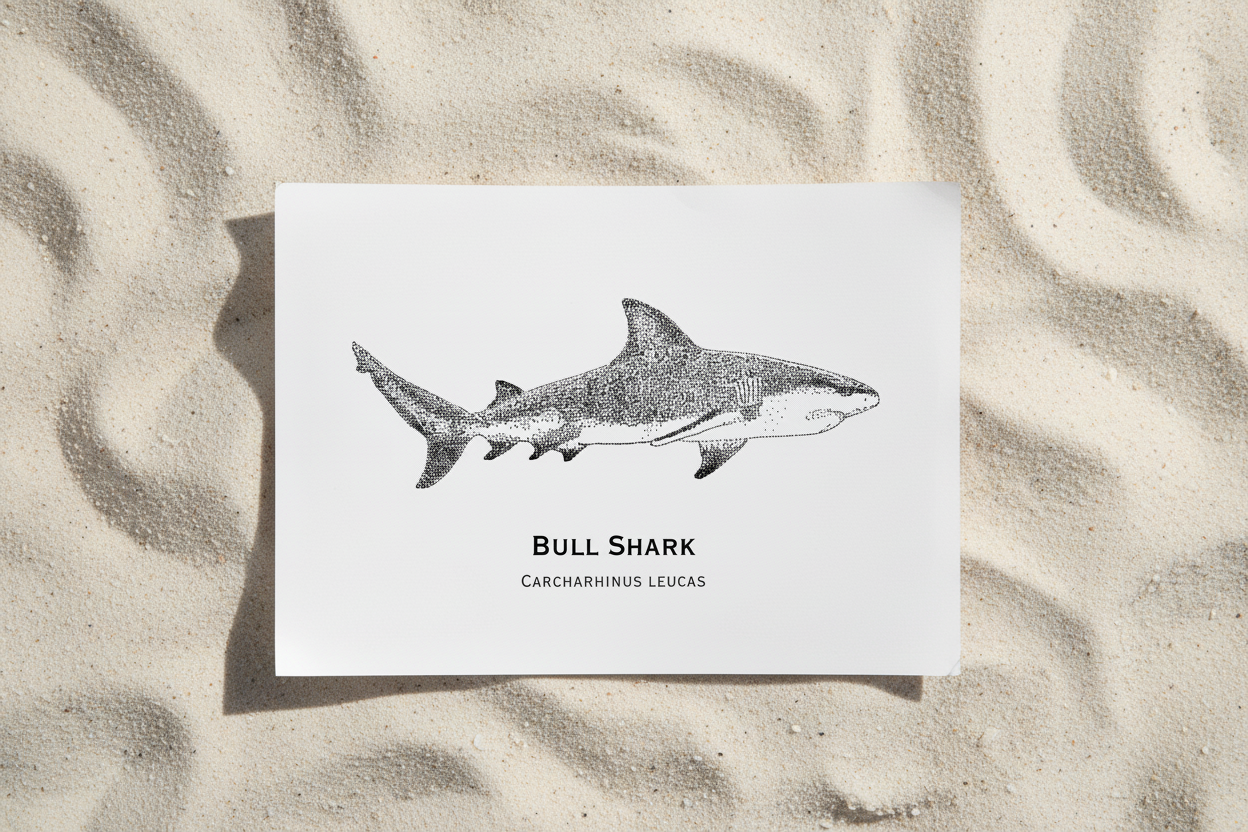 Bull Shark sand flat lay