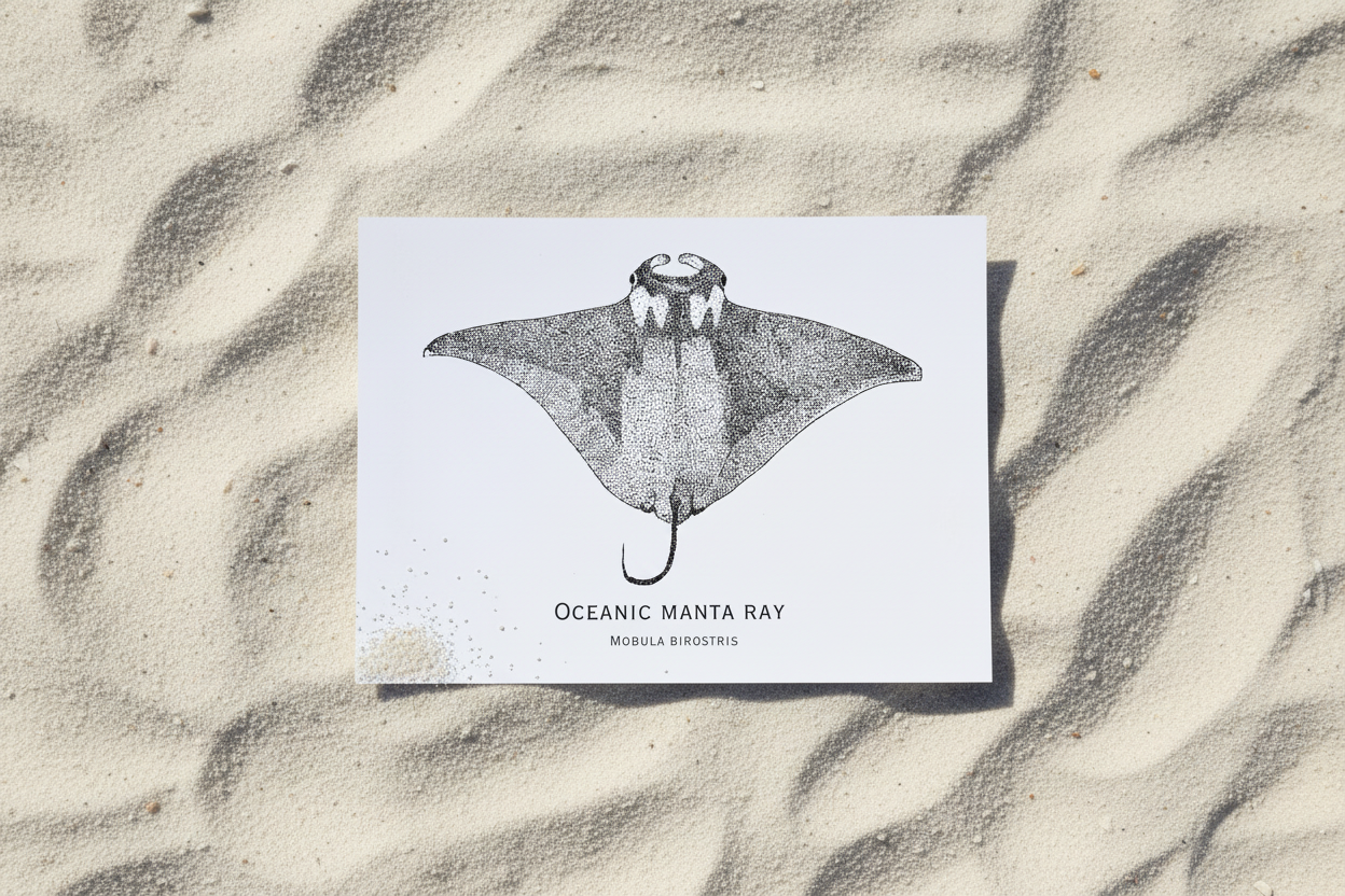 Manta Ray sand flat lay