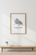 Peacock Mantis Shrimp oak framed on wall